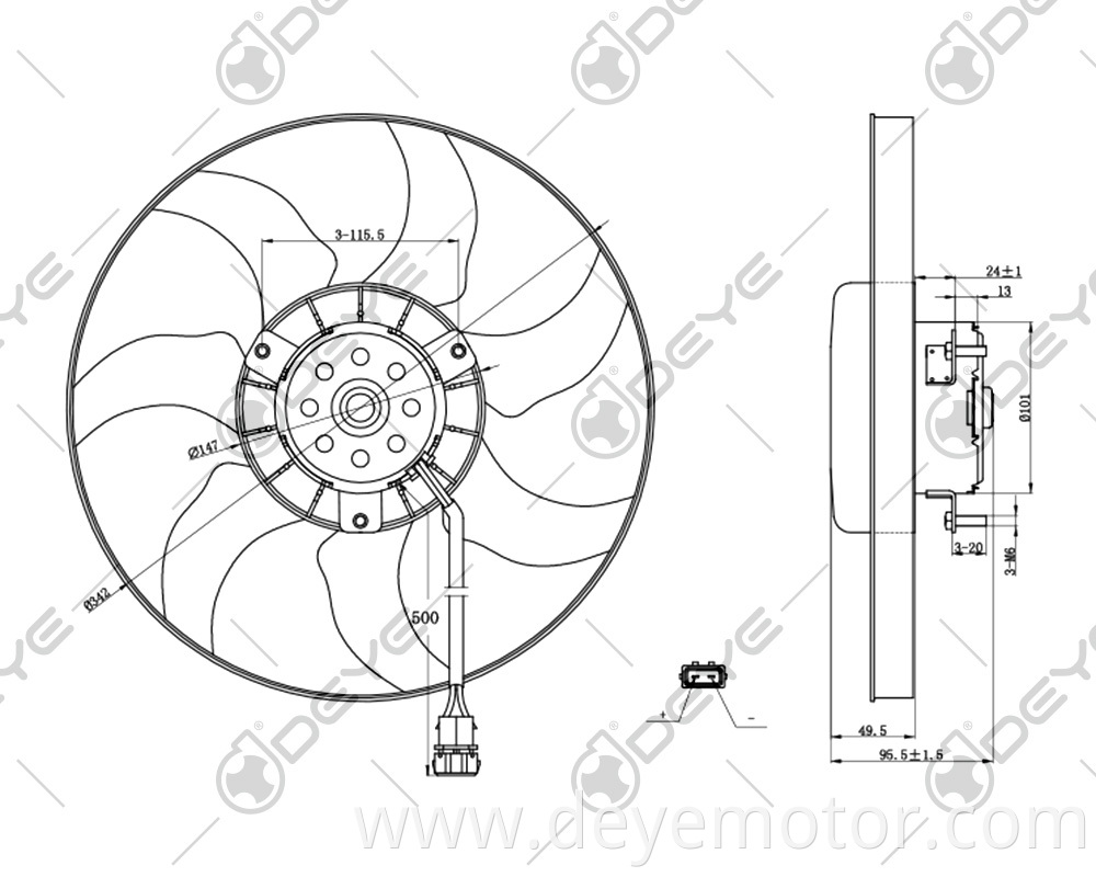 7D0959455J condenser radiator cooling fan for VW TRANSPORTER VW T4